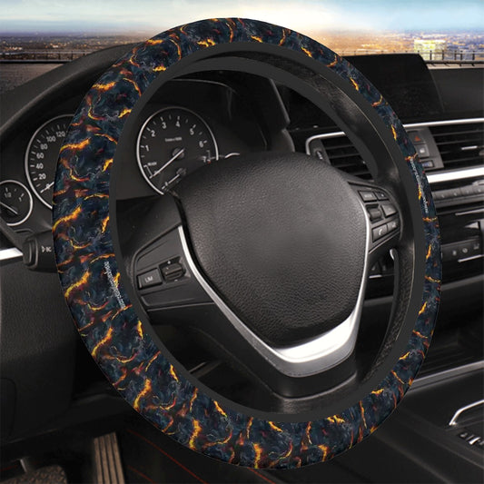 Hot Lava, Rugged Auto Steering Wheel Cover - 15"