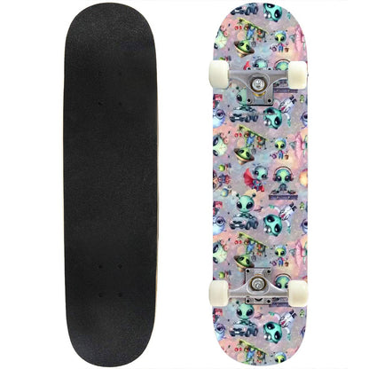 6 Alien Designs, High Density 7 Layer Skateboard, Made In USA