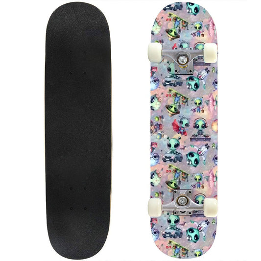 6 Alien Designs, High Density 7 Layer Skateboard, Made In USA