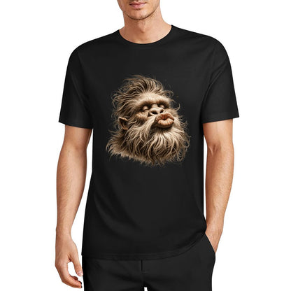 Bigfoot - Sasquatch Kissy Face Short Sleeve Cotton T-Shirt