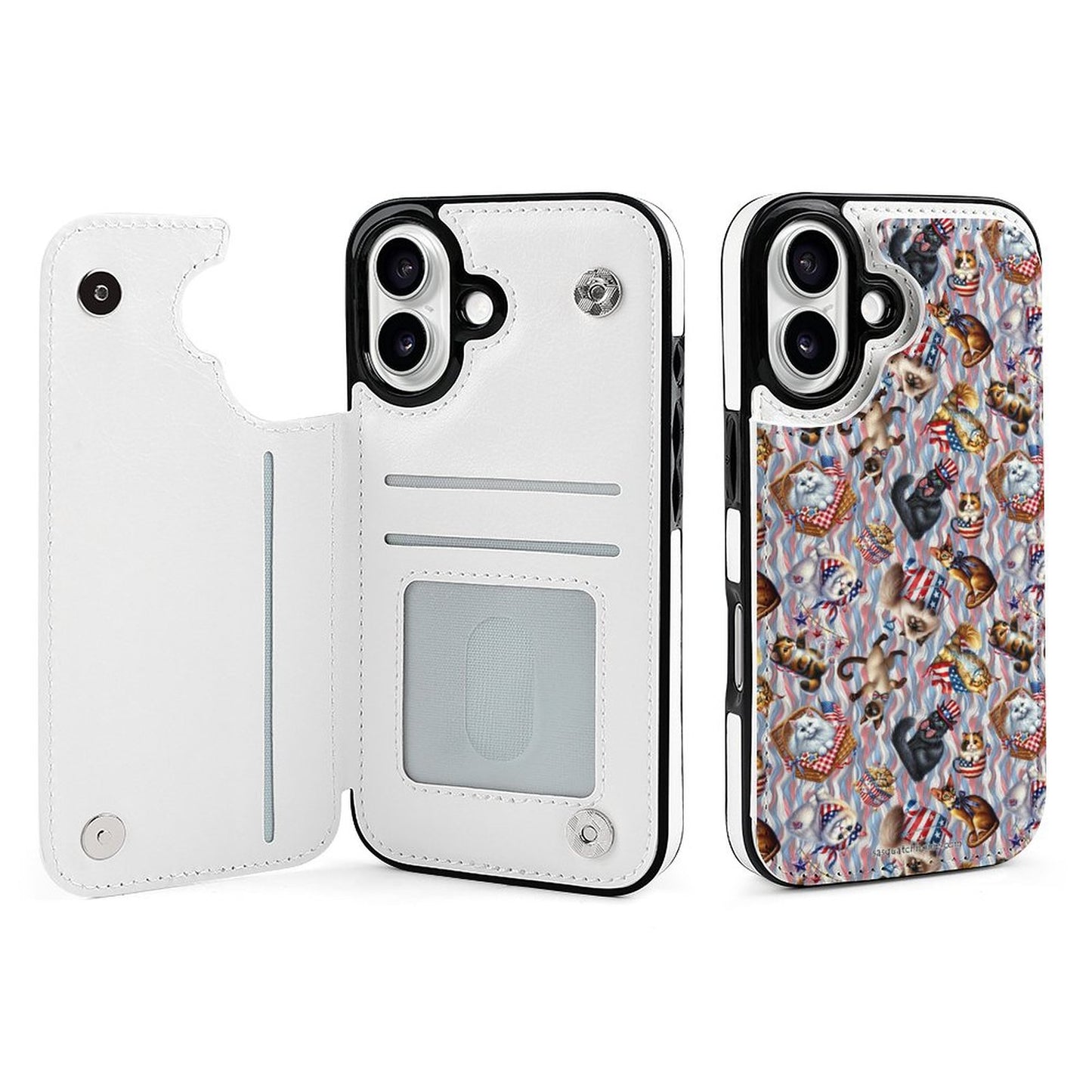 8 Patriot Designs, iPhone 16 Faux Leather Wallet Case