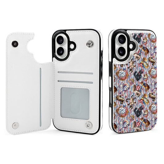 8 Patriot Designs, iPhone 16 Faux Leather Wallet Case