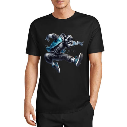 Bigfoot - Sasquatch Jumping Short Sleeve Cotton T-Shirt