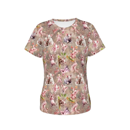 10 Animal Design, Women’s Polyester Short Sleeve T-Shirts - Many Designs, Horses, Dogs, Cats, PIgs