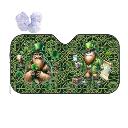 St Patrick Bigfoot / Sasquatch, Auto Car Windshield Sun Shade