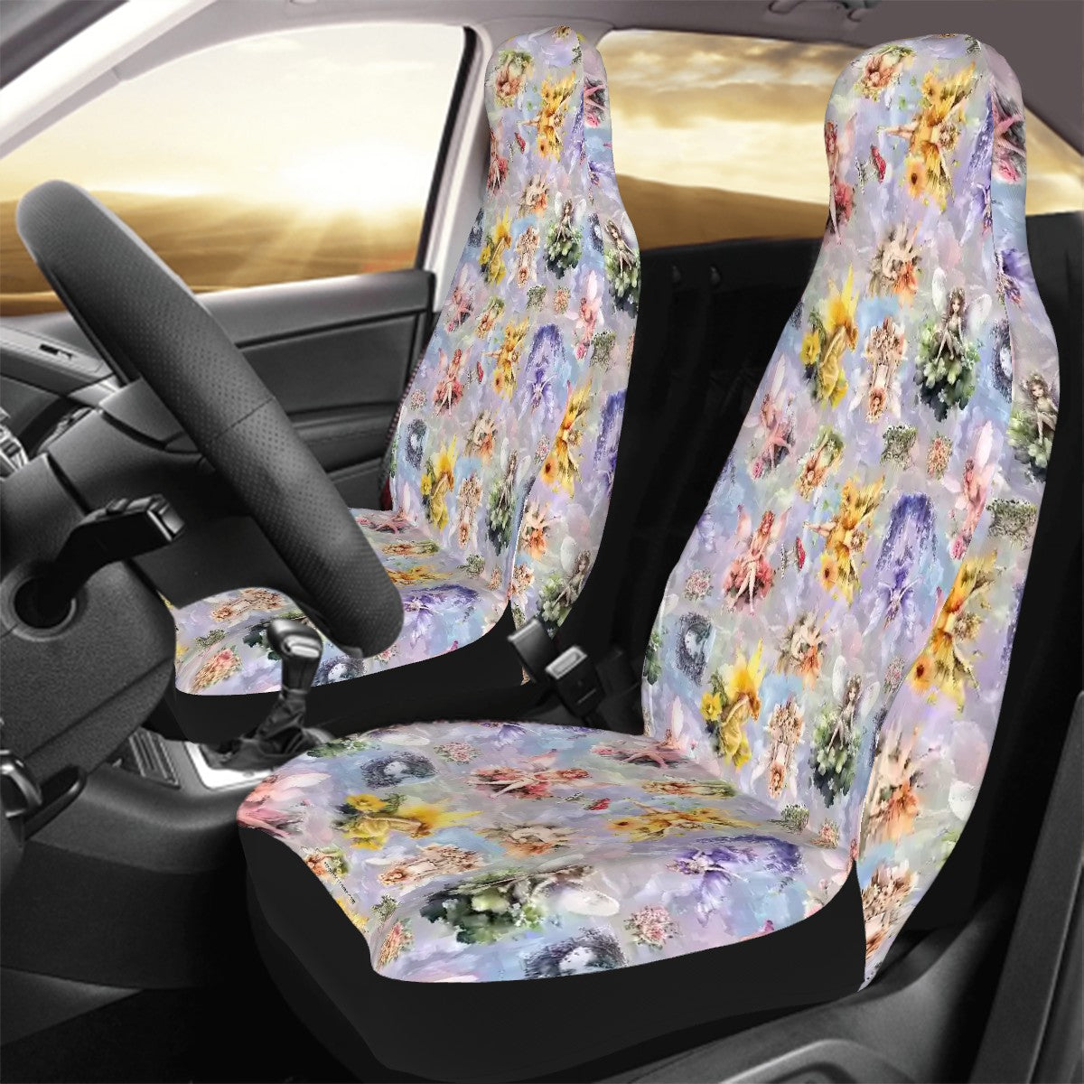 6 Fairy Designs, Set of 2 Front Auto Seat Cover