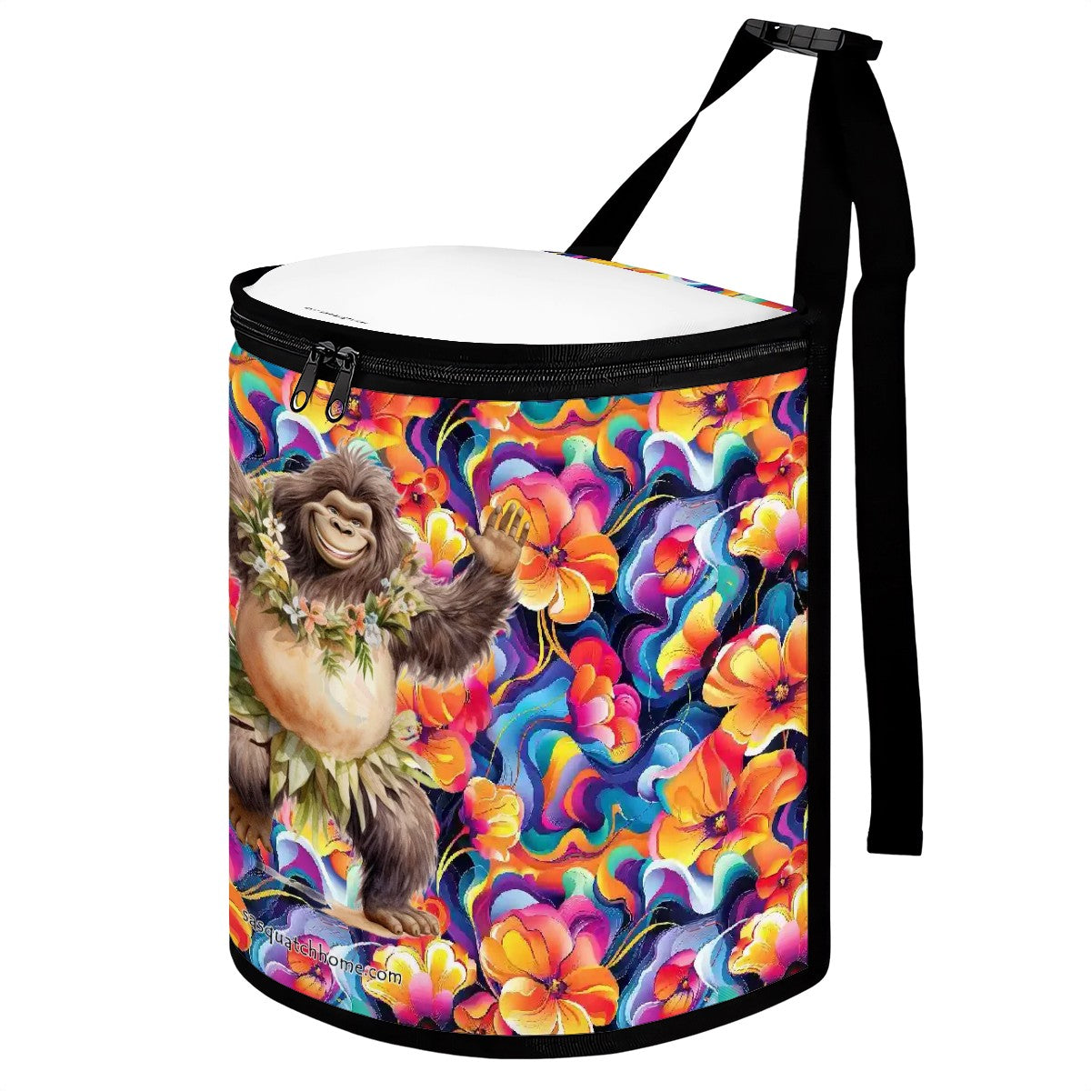 Hawaiian Dancing Bigfoot / Sasquatch, Bucket-Shaped Car Trash Bag, Tiki