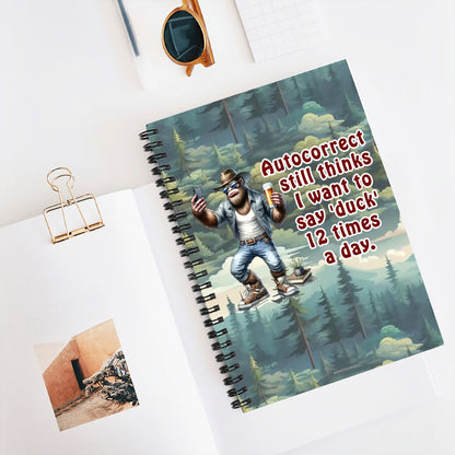 Bigfoot Sasquatch "My Phone Thinks..." Spiral Notebook, note book, note pad