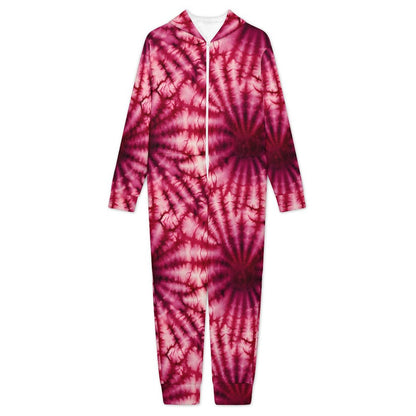 10 Tie Dye Designs, Youth Flannel Footless Zip up Pajama Jumpsuit