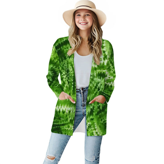19 Tie-Dye Designs, Women’s long sleeved cardigan, sweater vest