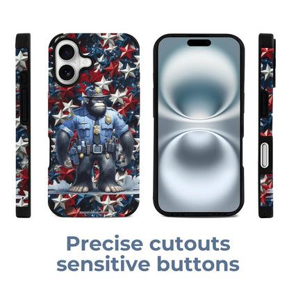 Bigfoot / Sasquatch Police Officer, Microfiber iPhone 16 Cases