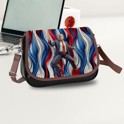 Donald Trump Dancing, Leather Shoulder Bag / Purse