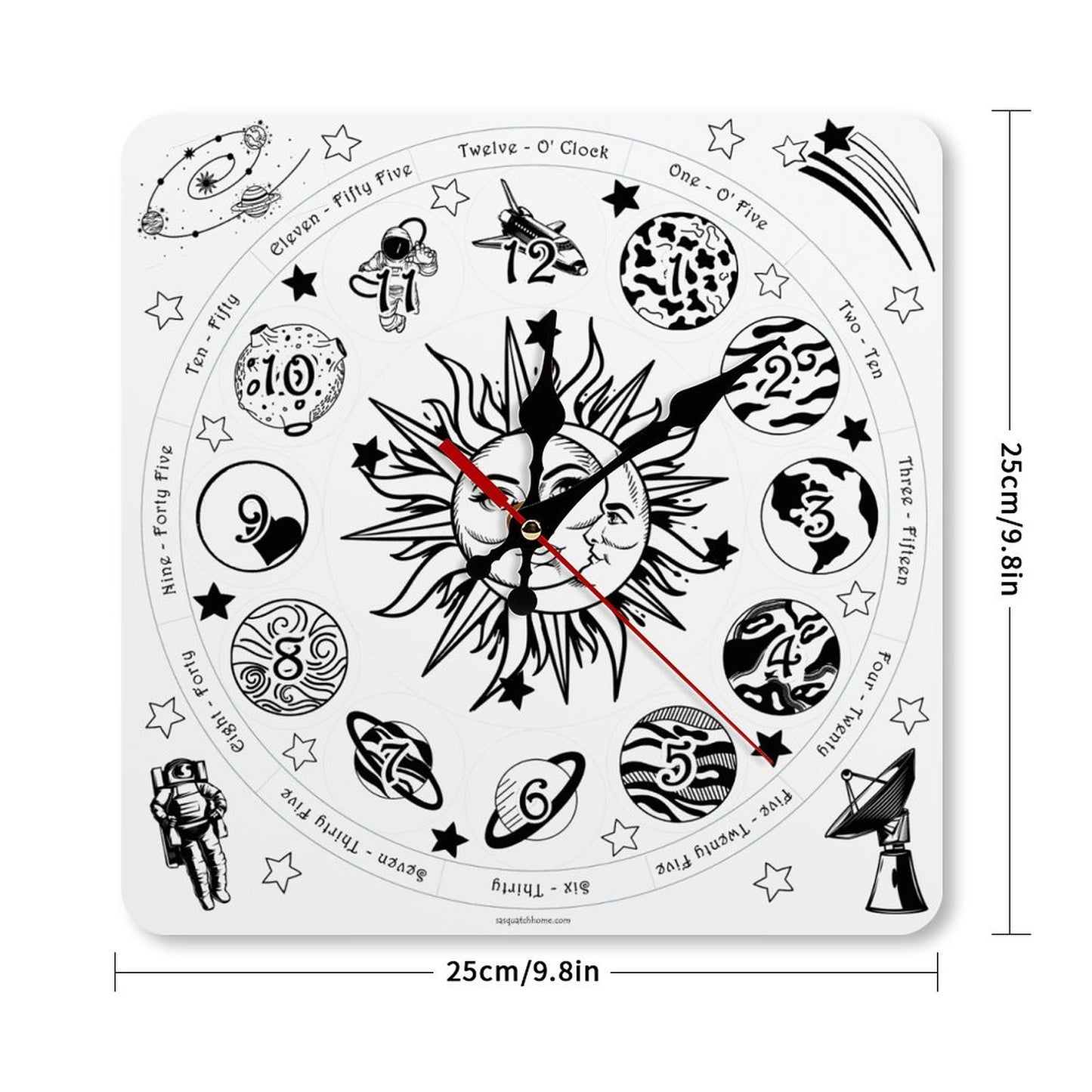 Outer Space Square Wall Clock