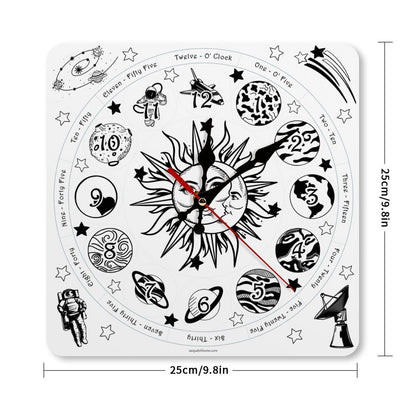 Outer Space Square Wall Clock
