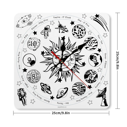 Outer Space Square Wall Clock