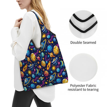 12 Galaxy Outer Space Designs, Reusable Folding Bag
