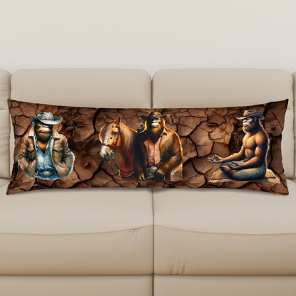 Cowboy Bigfoot / Sasquatch, Long Body Pillow Case