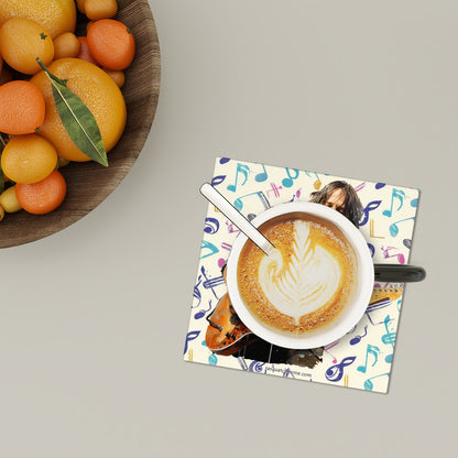 Country Music Stars, Square Ceramic Coasters 6 pcs