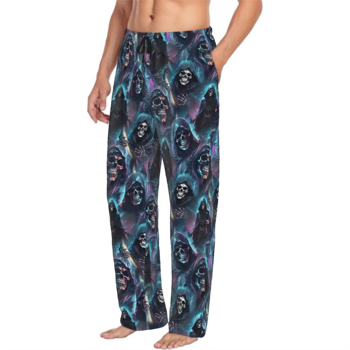 Grim Reaper, Men’s Polyester, Drawstring, Pajama Pants