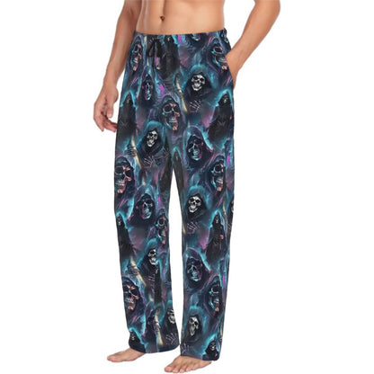 Grim Reaper, Men’s Polyester, Drawstring, Pajama Pants