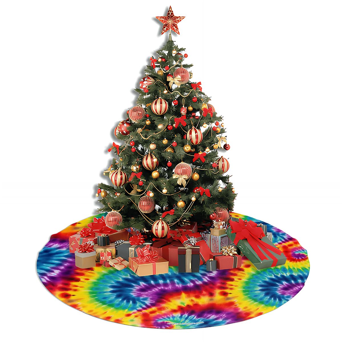 19 Tie Dye Designs, Plush Christmas Tree Skirt – 3 Sizes