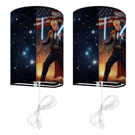 Donald Trump Jedi, Light Saber, Wall Sconces, Set of 2, Plug In