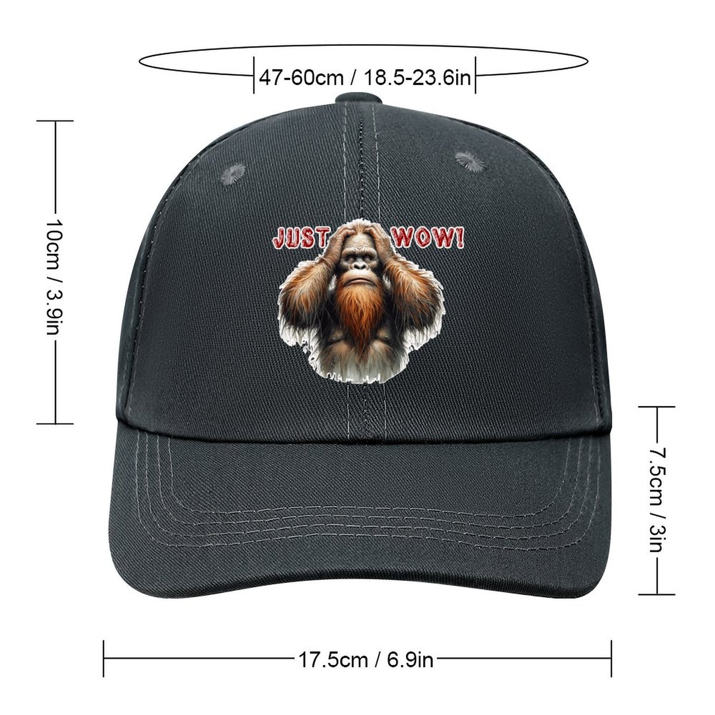 Bigfoot / Sasquatch “Just wow", Baseball Cap – 8 Colors