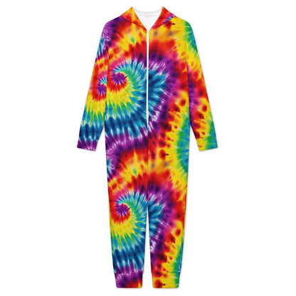 10 Tie Dye Designs, Youth Flannel Footless Zip up Pajama Jumpsuit