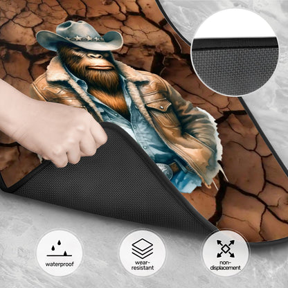 Cowboy Bigfoot / Sasquatch, 4 Piece Auto Floor Mats