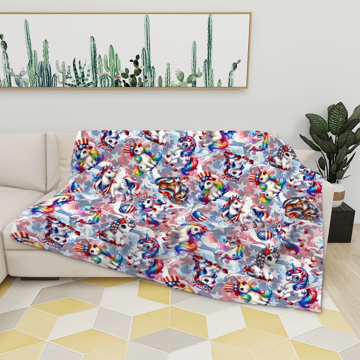 8 Patriotic Designs, Soft Flannel Blanket, Unicorn, Dogs, Cats, Eagles