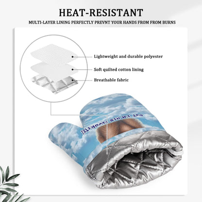 Set of 2 Silicone Heat Resistant Oven Mitts - "Jesus Loves You..."