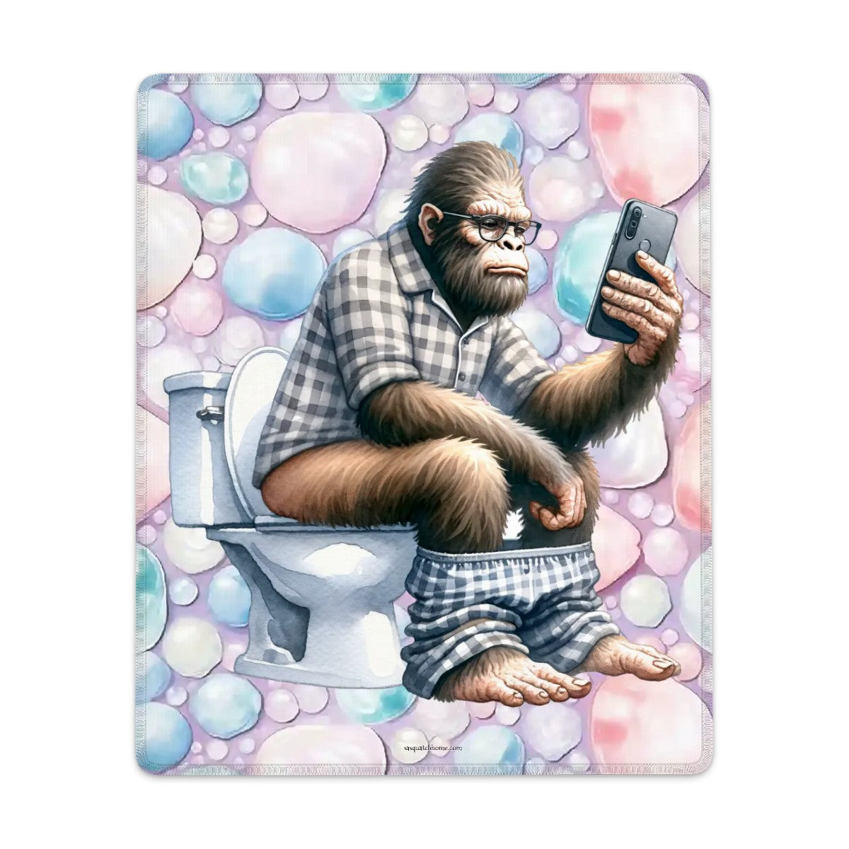 Bigfoot, Sasquatch, 9” x 7” Round Mouse Pad w/ Anti Slip Base
