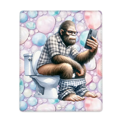 Bigfoot, Sasquatch, 9” x 7” Round Mouse Pad w/ Anti Slip Base