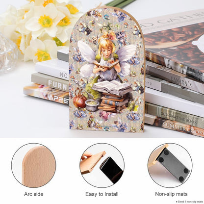 Fairies Reading, Wood Bookends