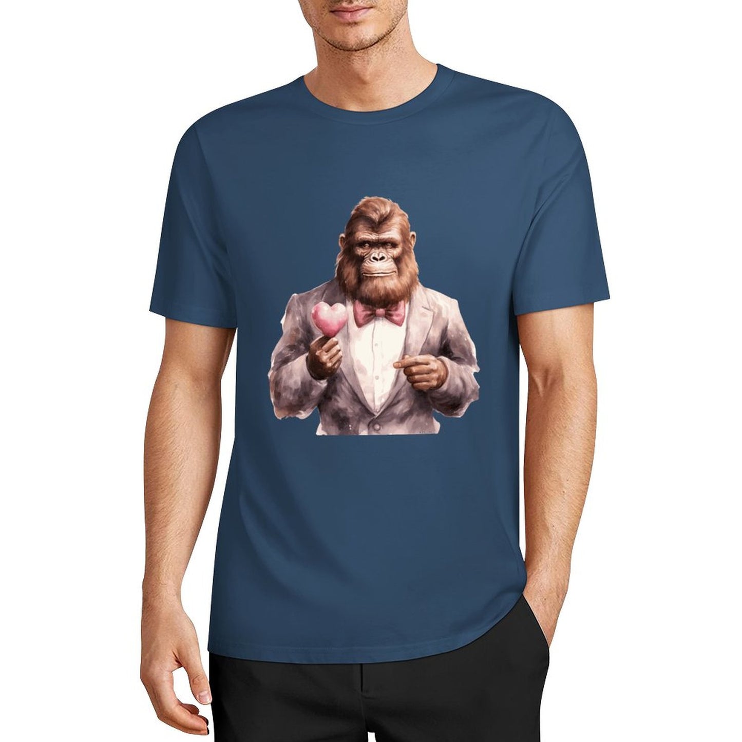 Bigfoot - Sasquatch Valentine Short Sleeve Cotton T-Shirt