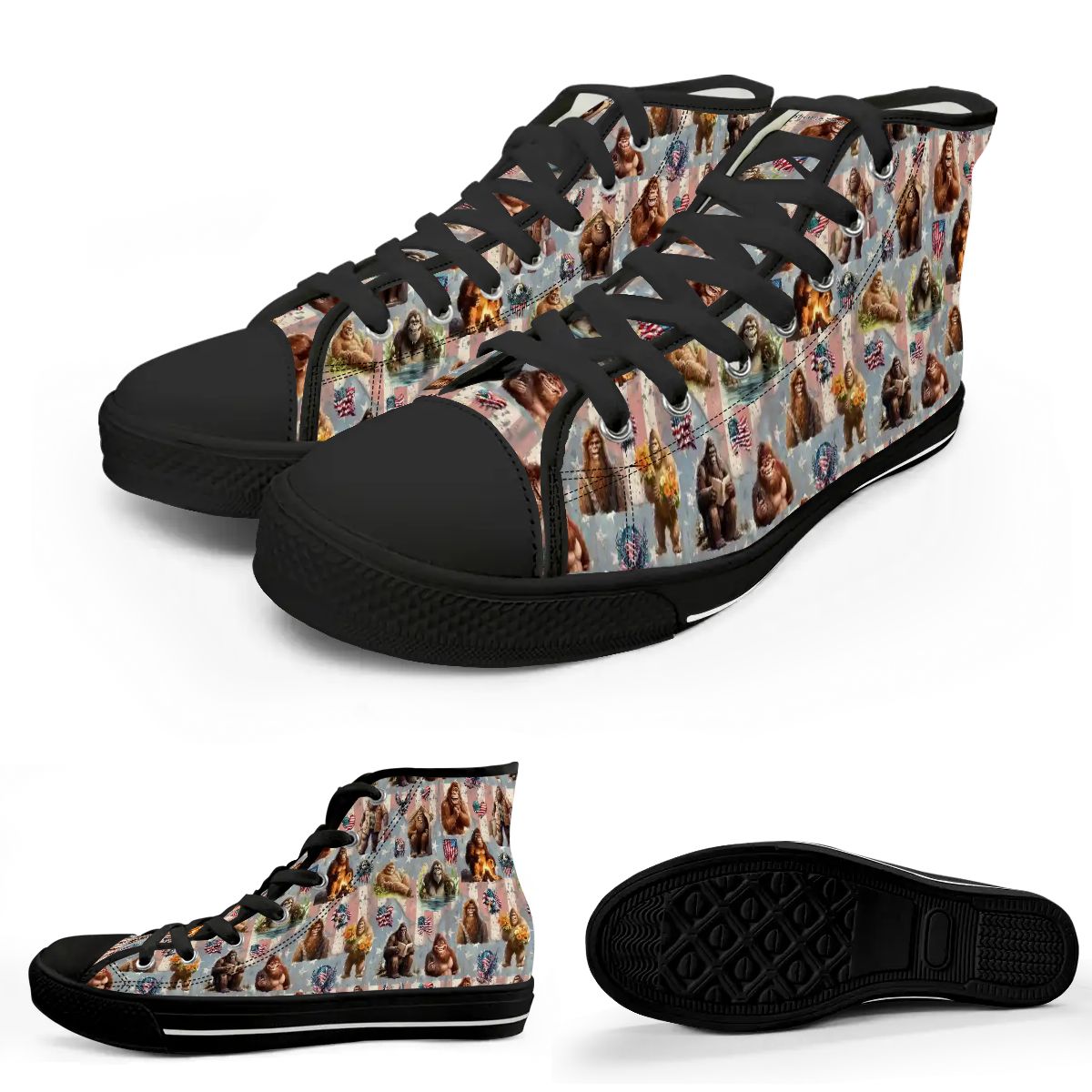 21 Bigfoot Sasquatch, Women’s High Top Canvas Shoes