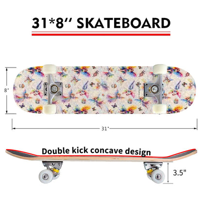 6 Fairy Designs, High Density 7 Layer Skateboard, Made In USA