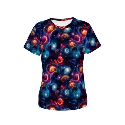 12 Galaxy, Outer Space Designs, Women’s Polyester Short Sleeve T-Shirt