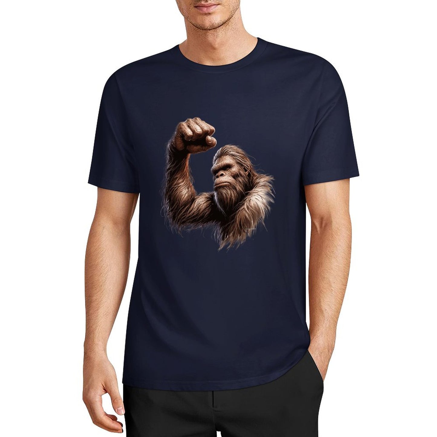 Bigfoot - Sasquatch Big Muscle Short Sleeve Cotton T-Shirt