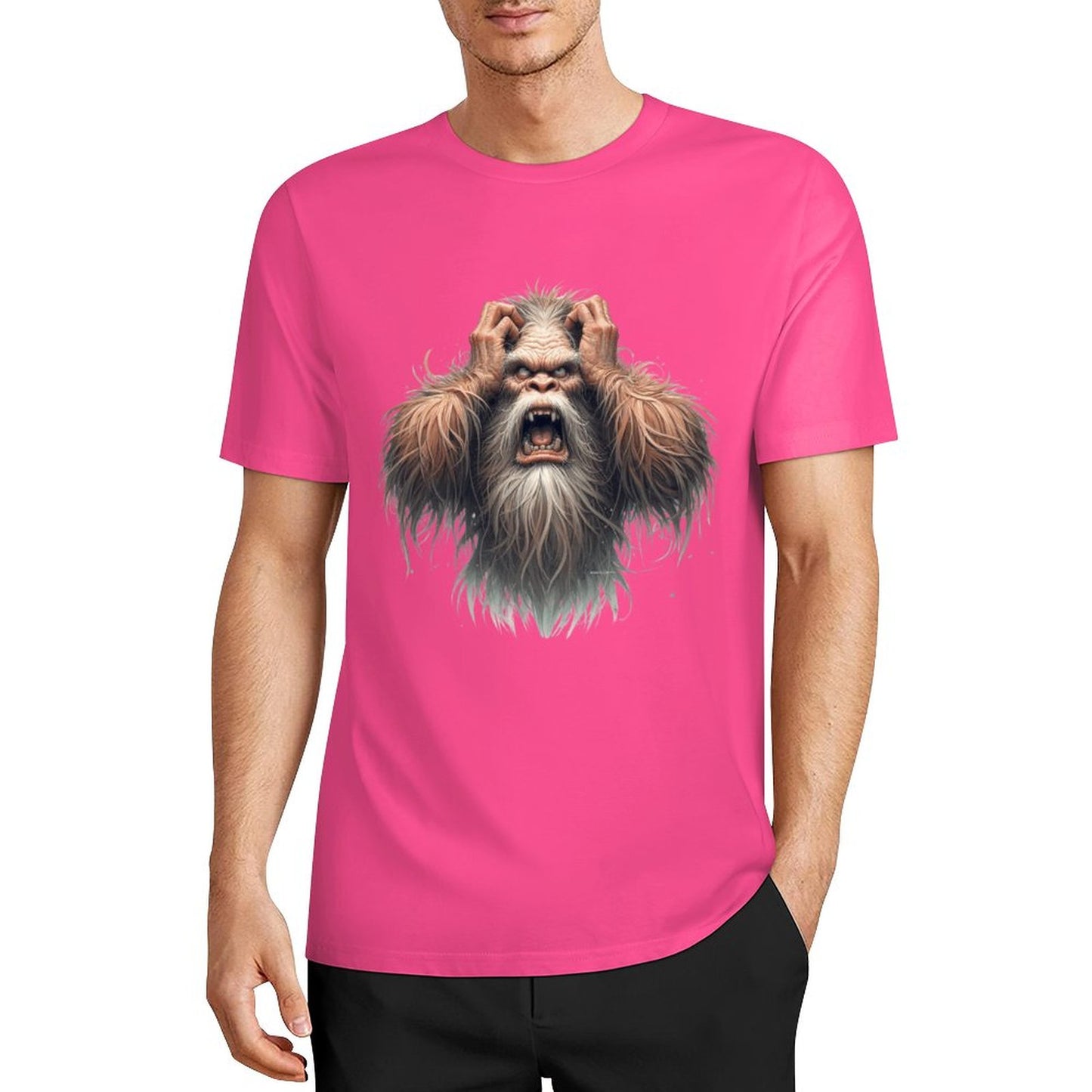 Bigfoot - Sasquatch Frustrated Short Sleeve Cotton T-Shirt