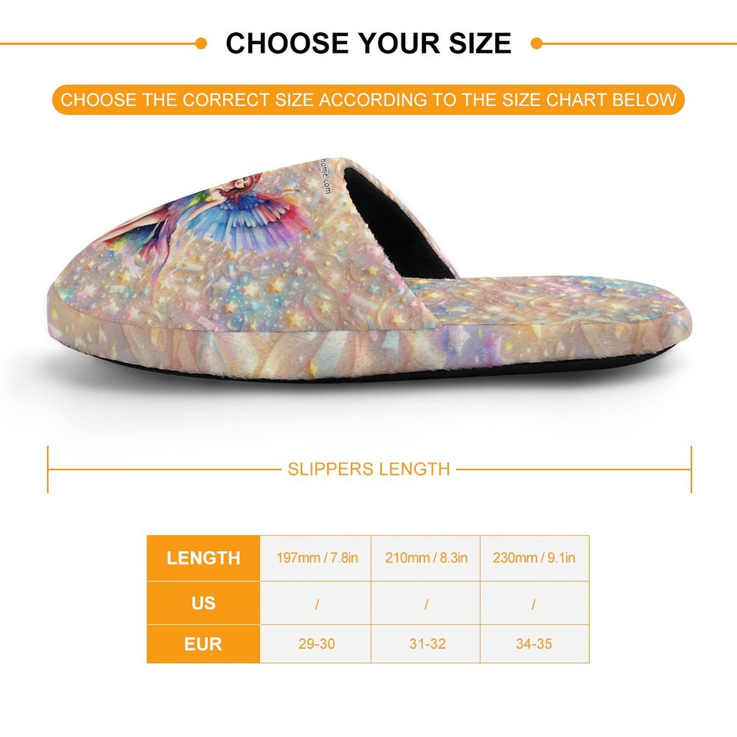 Fairy on Digital Glitter, Flannel Children's Cotton Slippers
