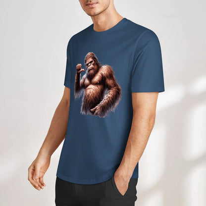 Bigfoot - Sasquatch Pointing at self Short Sleeve Cotton T-Shirt
