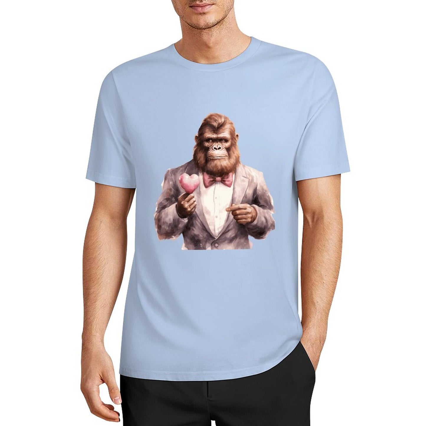 Bigfoot - Sasquatch Valentine Short Sleeve Cotton T-Shirt