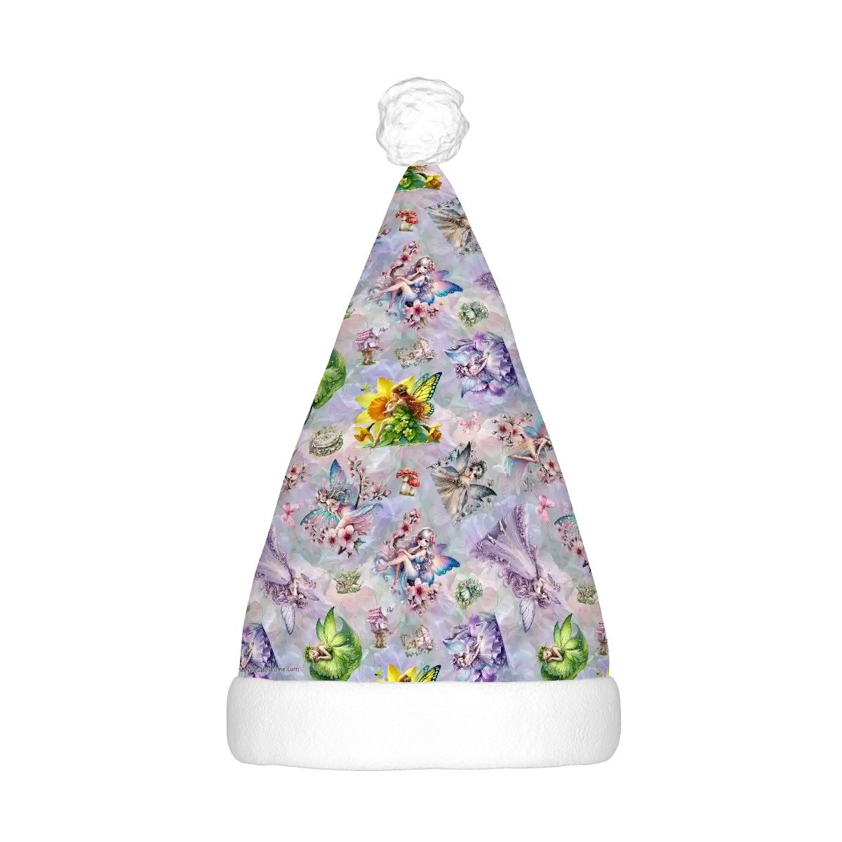 6 Fairy Designs, Adult Plush Santa Hat with Light