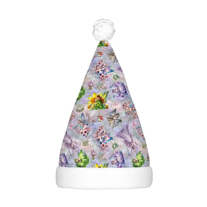 6 Fairy Designs, Adult Plush Santa Hat with Light