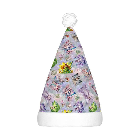 6 Fairy Designs, Adult Plush Santa Hat with Light