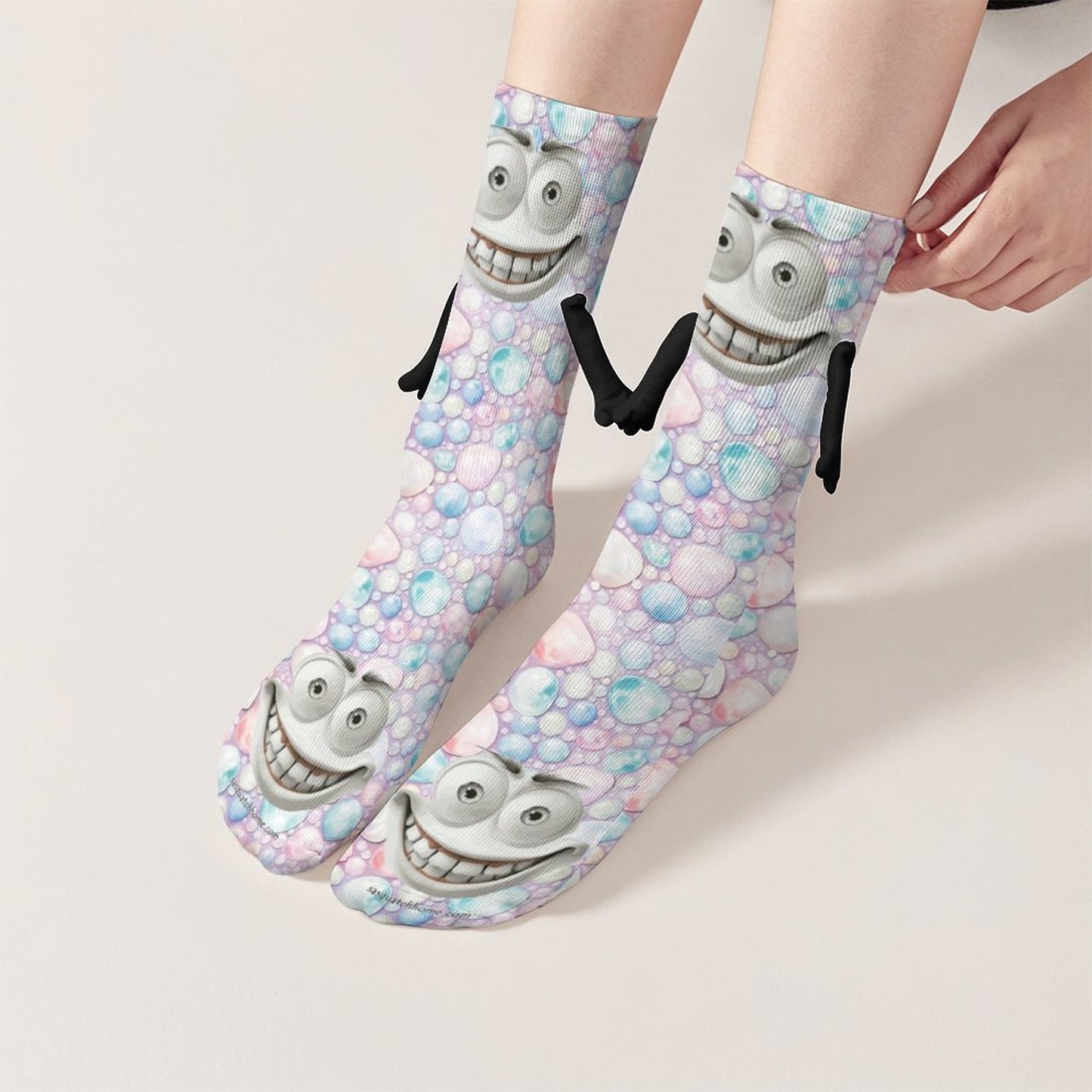 Sinister Faces, Magnetic Holding Hands Funny Socks – PERSONALIZE FREE