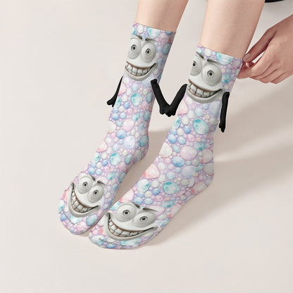Sinister Faces, Magnetic Holding Hands Funny Socks – PERSONALIZE FREE