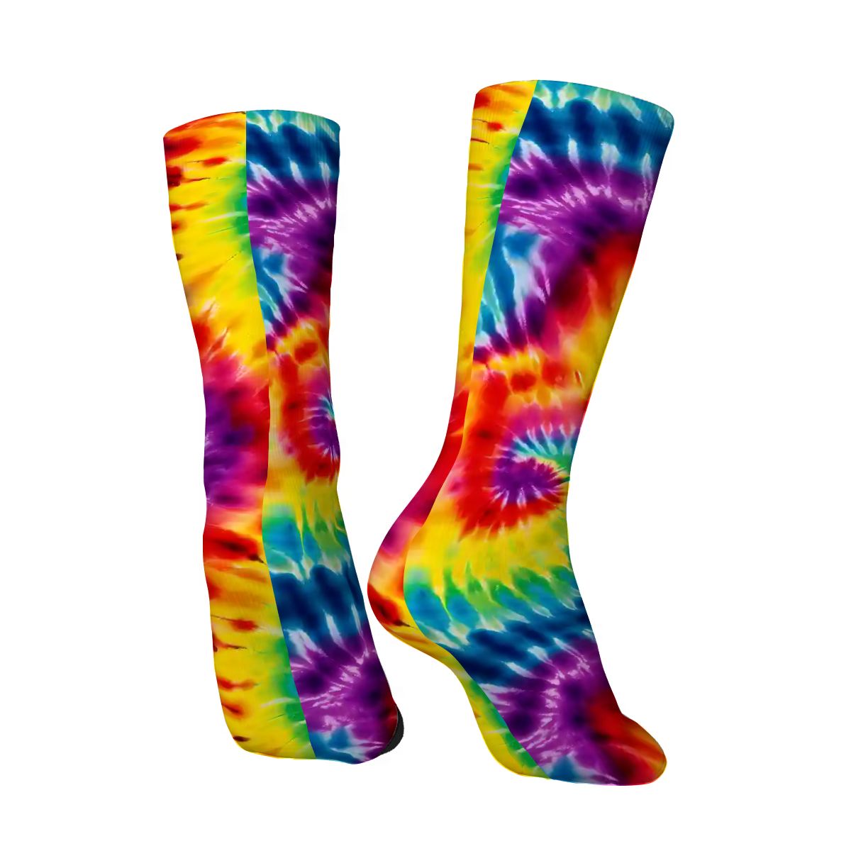 19 Tie Dye Designs, Polyester Crew Socks