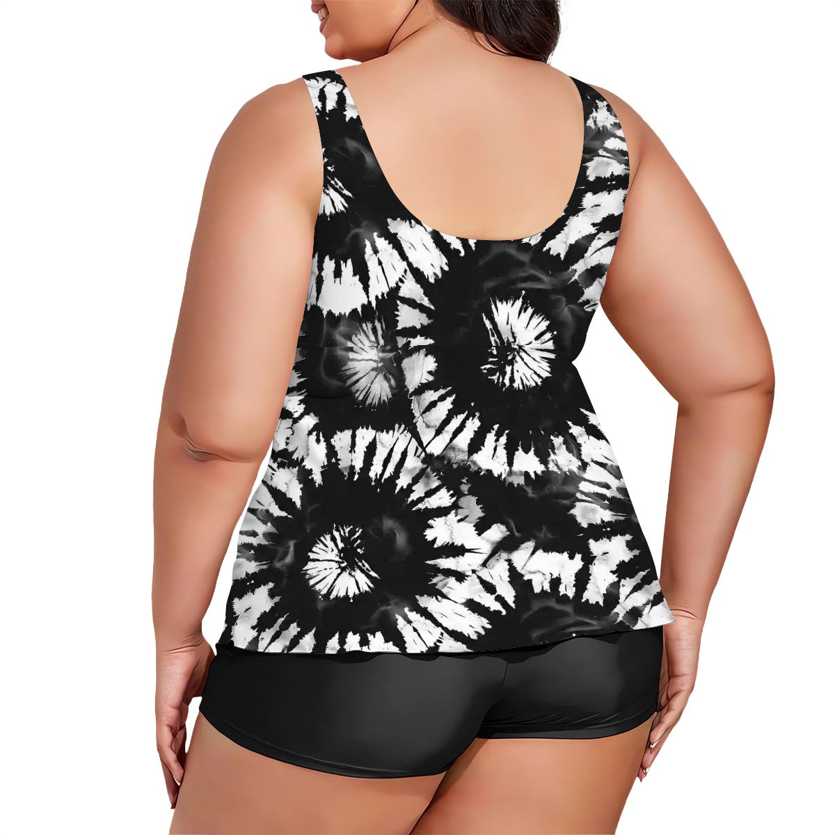 10 Tie Dye Designs, Plus Sized Women’s Two Piece Tankini Swimsuit